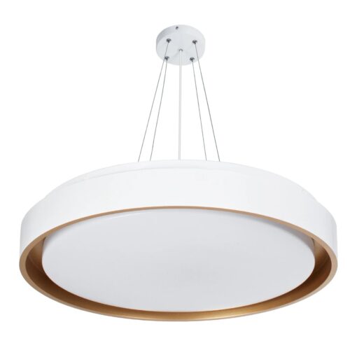 kelvo® BARCHETTA KLV-101-0267 Κρεμαστό Φωτιστικό Οροφής LED 72W 7200lm 120° AC 220-240V IP20 Ρυθμιζόμενο Λευκό CCT με Χειριστήριο από 2700K έως 6000K Dimmable – Lumileds SMD Chip – Λευκό & Σαμπανιζέ Χρυσό Ματ – Μ48 x Π48 x Υ8.2cm – 3 Χρόνια Εγγύηση