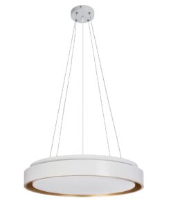 kelvo® BARCHETTA KLV-101-0267 Κρεμαστό Φωτιστικό Οροφής LED 72W 7200lm 120° AC 220-240V IP20 Ρυθμιζόμενο Λευκό CCT με Χειριστήριο από 2700K έως 6000K Dimmable – Lumileds SMD Chip – Λευκό & Σαμπανιζέ Χρυσό Ματ – Μ48 x Π48 x Υ8.2cm – 3 Χρόνια Εγγύηση