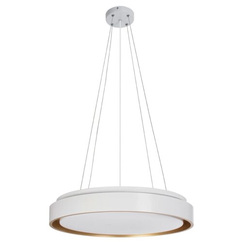 kelvo® BARCHETTA KLV-101-0267 Κρεμαστό Φωτιστικό Οροφής LED 72W 7200lm 120° AC 220-240V IP20 Ρυθμιζόμενο Λευκό CCT με Χειριστήριο από 2700K έως 6000K Dimmable – Lumileds SMD Chip – Λευκό & Σαμπανιζέ Χρυσό Ματ – Μ48 x Π48 x Υ8.2cm – 3 Χρόνια Εγγύηση