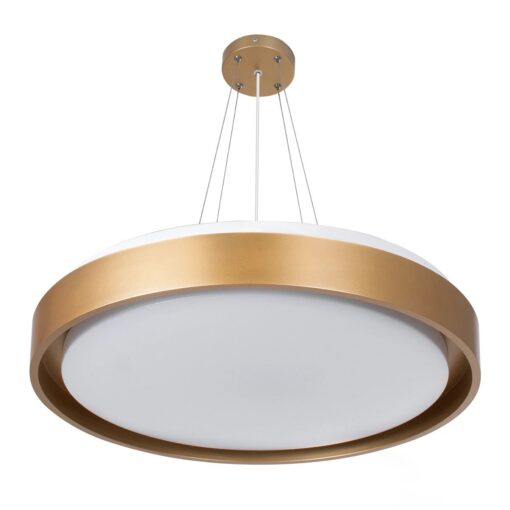 kelvo® BARCHETTA KLV-101-0268 Κρεμαστό Φωτιστικό Οροφής LED 72W 7200lm 120° AC 220-240V IP20 Ρυθμιζόμενο Λευκό CCT με Χειριστήριο από 2700K έως 6000K Dimmable – Lumileds SMD Chip – Σαμπανιζέ Χρυσό Ματ – Μ48 x Π48 x Υ8.2cm – 3 Χρόνια Εγγύηση