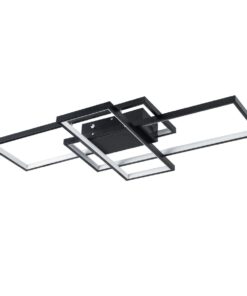 kelvo® QUADRA KLV-101-0293 Φωτιστικό Οροφής LED 100W 10000lm 120° AC 220-240V IP20 Ρυθμιζόμενο Λευκό CCT με Χειριστήριο από 2700K έως 6000K Dimmable – Lumileds SMD Chip – Μαύρο Ματ – Μ85 x Π45 x Υ9cm – 3 Χρόνια Εγγύηση