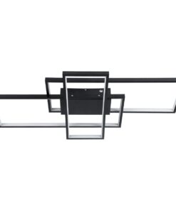 kelvo® QUADRA KLV-101-0293 Φωτιστικό Οροφής LED 100W 10000lm 120° AC 220-240V IP20 Ρυθμιζόμενο Λευκό CCT με Χειριστήριο από 2700K έως 6000K Dimmable – Lumileds SMD Chip – Μαύρο Ματ – Μ85 x Π45 x Υ9cm – 3 Χρόνια Εγγύηση