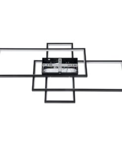 kelvo® QUADRA KLV-101-0293 Φωτιστικό Οροφής LED 100W 10000lm 120° AC 220-240V IP20 Ρυθμιζόμενο Λευκό CCT με Χειριστήριο από 2700K έως 6000K Dimmable – Lumileds SMD Chip – Μαύρο Ματ – Μ85 x Π45 x Υ9cm – 3 Χρόνια Εγγύηση