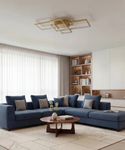 kelvo® QUADRA KLV-101-0295 Φωτιστικό Οροφής LED 100W 10000lm 120° AC 220-240V IP20 Ρυθμιζόμενο Λευκό CCT με Χειριστήριο από 2700K έως 6000K Dimmable – Lumileds SMD Chip – Σαμπανιζέ Χρυσό Ματ – Μ85 x Π45 x Υ9cm – 3 Χρόνια Εγγύηση