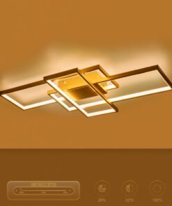 kelvo® QUADRA KLV-101-0295 Φωτιστικό Οροφής LED 100W 10000lm 120° AC 220-240V IP20 Ρυθμιζόμενο Λευκό CCT με Χειριστήριο από 2700K έως 6000K Dimmable – Lumileds SMD Chip – Σαμπανιζέ Χρυσό Ματ – Μ85 x Π45 x Υ9cm – 3 Χρόνια Εγγύηση