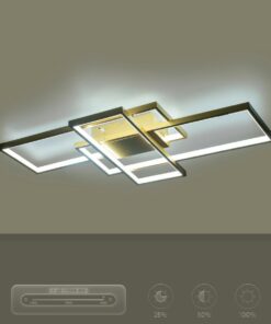 kelvo® QUADRA KLV-101-0295 Φωτιστικό Οροφής LED 100W 10000lm 120° AC 220-240V IP20 Ρυθμιζόμενο Λευκό CCT με Χειριστήριο από 2700K έως 6000K Dimmable – Lumileds SMD Chip – Σαμπανιζέ Χρυσό Ματ – Μ85 x Π45 x Υ9cm – 3 Χρόνια Εγγύηση