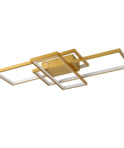 kelvo® QUADRA KLV-101-0295 Φωτιστικό Οροφής LED 100W 10000lm 120° AC 220-240V IP20 Ρυθμιζόμενο Λευκό CCT με Χειριστήριο από 2700K έως 6000K Dimmable – Lumileds SMD Chip – Σαμπανιζέ Χρυσό Ματ – Μ85 x Π45 x Υ9cm – 3 Χρόνια Εγγύηση