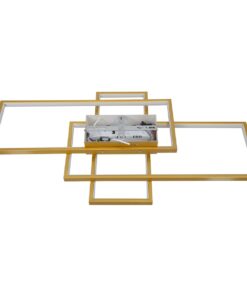 kelvo® QUADRA KLV-101-0295 Φωτιστικό Οροφής LED 100W 10000lm 120° AC 220-240V IP20 Ρυθμιζόμενο Λευκό CCT με Χειριστήριο από 2700K έως 6000K Dimmable – Lumileds SMD Chip – Σαμπανιζέ Χρυσό Ματ – Μ85 x Π45 x Υ9cm – 3 Χρόνια Εγγύηση