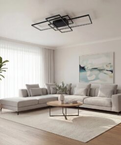 kelvo® QUADRA KLV-101-0296 Φωτιστικό Οροφής LED 120W 12000lm 120° AC 220-240V IP20 Ρυθμιζόμενο Λευκό CCT με Χειριστήριο από 2700K έως 6000K Dimmable – Lumileds SMD Chip – Μαύρο Ματ – Μ105 x Π60 x Υ9cm – 3 Χρόνια Εγγύηση