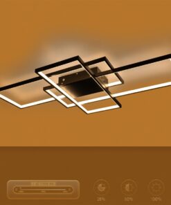 kelvo® QUADRA KLV-101-0296 Φωτιστικό Οροφής LED 120W 12000lm 120° AC 220-240V IP20 Ρυθμιζόμενο Λευκό CCT με Χειριστήριο από 2700K έως 6000K Dimmable – Lumileds SMD Chip – Μαύρο Ματ – Μ105 x Π60 x Υ9cm – 3 Χρόνια Εγγύηση