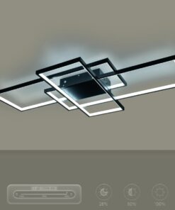 kelvo® QUADRA KLV-101-0296 Φωτιστικό Οροφής LED 120W 12000lm 120° AC 220-240V IP20 Ρυθμιζόμενο Λευκό CCT με Χειριστήριο από 2700K έως 6000K Dimmable – Lumileds SMD Chip – Μαύρο Ματ – Μ105 x Π60 x Υ9cm – 3 Χρόνια Εγγύηση