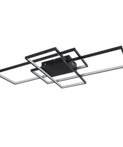 kelvo® QUADRA KLV-101-0296 Φωτιστικό Οροφής LED 120W 12000lm 120° AC 220-240V IP20 Ρυθμιζόμενο Λευκό CCT με Χειριστήριο από 2700K έως 6000K Dimmable – Lumileds SMD Chip – Μαύρο Ματ – Μ105 x Π60 x Υ9cm – 3 Χρόνια Εγγύηση