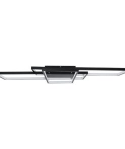 kelvo® QUADRA KLV-101-0296 Φωτιστικό Οροφής LED 120W 12000lm 120° AC 220-240V IP20 Ρυθμιζόμενο Λευκό CCT με Χειριστήριο από 2700K έως 6000K Dimmable – Lumileds SMD Chip – Μαύρο Ματ – Μ105 x Π60 x Υ9cm – 3 Χρόνια Εγγύηση