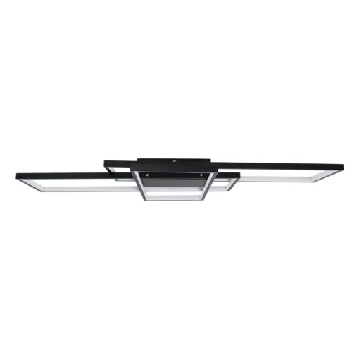kelvo® QUADRA KLV-101-0296 Φωτιστικό Οροφής LED 120W 12000lm 120° AC 220-240V IP20 Ρυθμιζόμενο Λευκό CCT με Χειριστήριο από 2700K έως 6000K Dimmable – Lumileds SMD Chip – Μαύρο Ματ – Μ105 x Π60 x Υ9cm – 3 Χρόνια Εγγύηση