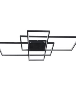 kelvo® QUADRA KLV-101-0296 Φωτιστικό Οροφής LED 120W 12000lm 120° AC 220-240V IP20 Ρυθμιζόμενο Λευκό CCT με Χειριστήριο από 2700K έως 6000K Dimmable – Lumileds SMD Chip – Μαύρο Ματ – Μ105 x Π60 x Υ9cm – 3 Χρόνια Εγγύηση