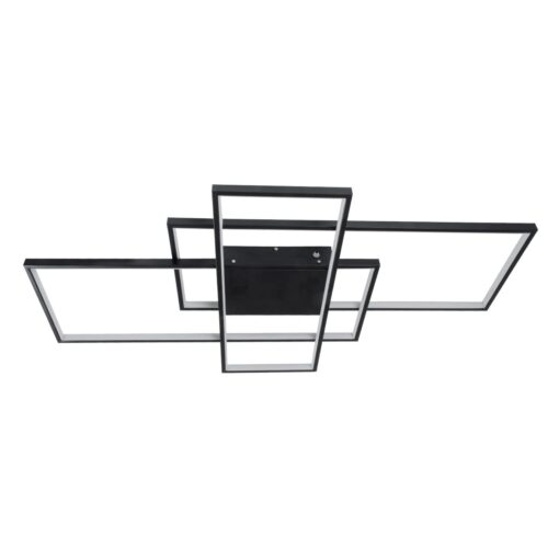 kelvo® QUADRA KLV-101-0296 Φωτιστικό Οροφής LED 120W 12000lm 120° AC 220-240V IP20 Ρυθμιζόμενο Λευκό CCT με Χειριστήριο από 2700K έως 6000K Dimmable – Lumileds SMD Chip – Μαύρο Ματ – Μ105 x Π60 x Υ9cm – 3 Χρόνια Εγγύηση