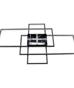 kelvo® QUADRA KLV-101-0296 Φωτιστικό Οροφής LED 120W 12000lm 120° AC 220-240V IP20 Ρυθμιζόμενο Λευκό CCT με Χειριστήριο από 2700K έως 6000K Dimmable – Lumileds SMD Chip – Μαύρο Ματ – Μ105 x Π60 x Υ9cm – 3 Χρόνια Εγγύηση
