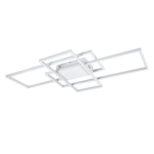 kelvo® QUADRA KLV-101-0297 Φωτιστικό Οροφής LED 120W 12000lm 120° AC 220-240V IP20 Ρυθμιζόμενο Λευκό CCT με Χειριστήριο από 2700K έως 6000K Dimmable – Lumileds SMD Chip – Λευκό Ματ – Μ105 x Π60 x Υ9cm – 3 Χρόνια Εγγύηση