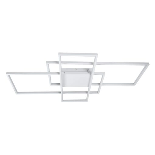 kelvo® QUADRA KLV-101-0297 Φωτιστικό Οροφής LED 120W 12000lm 120° AC 220-240V IP20 Ρυθμιζόμενο Λευκό CCT με Χειριστήριο από 2700K έως 6000K Dimmable – Lumileds SMD Chip – Λευκό Ματ – Μ105 x Π60 x Υ9cm – 3 Χρόνια Εγγύηση
