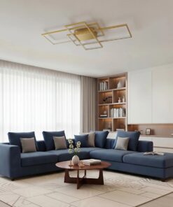 kelvo® QUADRA KLV-101-0298 Φωτιστικό Οροφής LED 120W 12000lm 120° AC 220-240V IP20 Ρυθμιζόμενο Λευκό CCT με Χειριστήριο από 2700K έως 6000K Dimmable – Lumileds SMD Chip – Σαμπανιζέ Χρυσό Ματ – Μ105 x Π60 x Υ9cm – 3 Χρόνια Εγγύηση