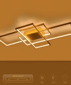 kelvo® QUADRA KLV-101-0298 Φωτιστικό Οροφής LED 120W 12000lm 120° AC 220-240V IP20 Ρυθμιζόμενο Λευκό CCT με Χειριστήριο από 2700K έως 6000K Dimmable – Lumileds SMD Chip – Σαμπανιζέ Χρυσό Ματ – Μ105 x Π60 x Υ9cm – 3 Χρόνια Εγγύηση