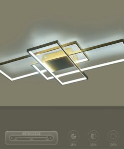 kelvo® QUADRA KLV-101-0298 Φωτιστικό Οροφής LED 120W 12000lm 120° AC 220-240V IP20 Ρυθμιζόμενο Λευκό CCT με Χειριστήριο από 2700K έως 6000K Dimmable – Lumileds SMD Chip – Σαμπανιζέ Χρυσό Ματ – Μ105 x Π60 x Υ9cm – 3 Χρόνια Εγγύηση