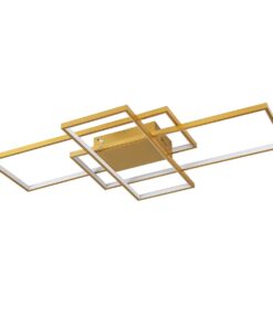 kelvo® QUADRA KLV-101-0298 Φωτιστικό Οροφής LED 120W 12000lm 120° AC 220-240V IP20 Ρυθμιζόμενο Λευκό CCT με Χειριστήριο από 2700K έως 6000K Dimmable – Lumileds SMD Chip – Σαμπανιζέ Χρυσό Ματ – Μ105 x Π60 x Υ9cm – 3 Χρόνια Εγγύηση