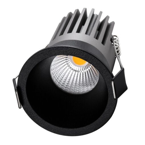 kelvo® DOT KLV-101-0308 Χωνευτό Φωτιστικό Downlight Σποτ LED 7W 910lm 38° AC 220-240V IP20 Φυσικό Λευκό 4500K – Bridgelux COB Chip & TÜV SÜD Driver – Μαύρο Ματ – Μ6 x Π6 x Υ7.8cm / Q5cm – 5 Χρόνια Εγγύηση