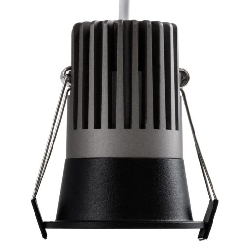 kelvo® DOT KLV-101-0308 Χωνευτό Φωτιστικό Downlight Σποτ LED 7W 910lm 38° AC 220-240V IP20 Φυσικό Λευκό 4500K – Bridgelux COB Chip & TÜV SÜD Driver – Μαύρο Ματ – Μ6 x Π6 x Υ7.8cm / Q5cm – 5 Χρόνια Εγγύηση