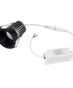 kelvo® DOT KLV-101-0308 Χωνευτό Φωτιστικό Downlight Σποτ LED 7W 910lm 38° AC 220-240V IP20 Φυσικό Λευκό 4500K – Bridgelux COB Chip & TÜV SÜD Driver – Μαύρο Ματ – Μ6 x Π6 x Υ7.8cm / Q5cm – 5 Χρόνια Εγγύηση