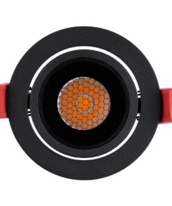 kelvo® LEO KLV-101-0311 Χωνευτό Κινούμενο Φωτιστικό Downlight Σποτ με Honeycomb Anti-Glare Reflector LED 10W 1250lm 38° AC 220-240V IP20 Θερμό Λευκό 2700K – Bridgelux COB Chip & TÜV SÜD Driver – Μαύρο Ματ – Μ8.5 x Π8.5 x Υ6.6cm / Q7.5cm – 5 Χρόνια Εγγύηση