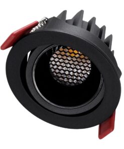 kelvo® LEO KLV-101-0314 Χωνευτό Κινούμενο Φωτιστικό Downlight Σποτ με Honeycomb Anti-Glare Reflector LED 10W 1300lm 38° AC 220-240V IP20 Φυσικό Λευκό 4500K – Bridgelux COB Chip & TÜV SÜD Driver – Μαύρο Ματ – Μ8.5 x Π8.5 x Υ6.6cm / Q7.5cm – 5 Χρόνια Εγγύηση