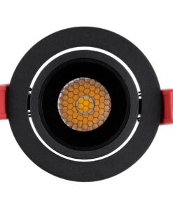 kelvo® LEO KLV-101-0314 Χωνευτό Κινούμενο Φωτιστικό Downlight Σποτ με Honeycomb Anti-Glare Reflector LED 10W 1300lm 38° AC 220-240V IP20 Φυσικό Λευκό 4500K – Bridgelux COB Chip & TÜV SÜD Driver – Μαύρο Ματ – Μ8.5 x Π8.5 x Υ6.6cm / Q7.5cm – 5 Χρόνια Εγγύηση
