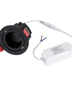 kelvo® LEO KLV-101-0314 Χωνευτό Κινούμενο Φωτιστικό Downlight Σποτ με Honeycomb Anti-Glare Reflector LED 10W 1300lm 38° AC 220-240V IP20 Φυσικό Λευκό 4500K – Bridgelux COB Chip & TÜV SÜD Driver – Μαύρο Ματ – Μ8.5 x Π8.5 x Υ6.6cm / Q7.5cm – 5 Χρόνια Εγγύηση