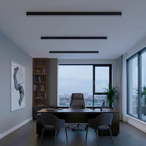 kelvo® ORION KLV-101-0362-V2 Γραμμικό Φωτιστικό Οροφής LED 72W 7200lm 120° AC 220-240V IP20 Ρυθμιζόμενο Λευκό CCT με Χειριστήριο από 2700K έως 6000K Dimmable – Lumileds SMD Chip – Μαύρο Ματ – Μ120 x Π5 x Υ7.5cm – 3 Χρόνια Εγγύηση