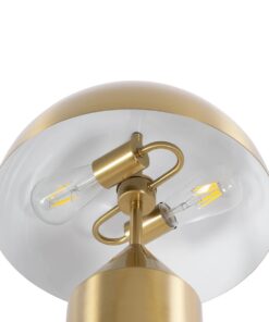 kelvo® URANUS KLV-101-0372 Επιτραπέζιο Φωτιστικό Πορτατίφ για 2 Λάμπες με Ντουί E27 AC 220-240V IP20 – Χρυσό Πλατίνα – Μ35 x Π35 x Υ54cm