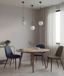 kelvo® BELLISSIMO KLV-101-0373 Κρεμαστό Φωτιστικό Οροφής για Λάμπα με Ντουί E27 AC 220-240V IP20 – Μαύρο Ματ & Λευκό – Μ20 x Π20 x Υ42cm