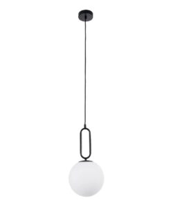 kelvo® BELLISSIMO KLV-101-0373 Κρεμαστό Φωτιστικό Οροφής για Λάμπα με Ντουί E27 AC 220-240V IP20 – Μαύρο Ματ & Λευκό – Μ20 x Π20 x Υ42cm