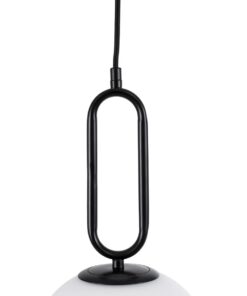 kelvo® BELLISSIMO KLV-101-0373 Κρεμαστό Φωτιστικό Οροφής για Λάμπα με Ντουί E27 AC 220-240V IP20 – Μαύρο Ματ & Λευκό – Μ20 x Π20 x Υ42cm