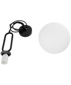 kelvo® BELLISSIMO KLV-101-0373 Κρεμαστό Φωτιστικό Οροφής για Λάμπα με Ντουί E27 AC 220-240V IP20 – Μαύρο Ματ & Λευκό – Μ20 x Π20 x Υ42cm