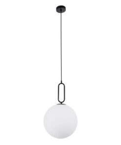 kelvo® BELLISSIMO KLV-101-0374 Κρεμαστό Φωτιστικό Οροφής για Λάμπα με Ντουί E27 AC 220-240V IP20 – Μαύρο Ματ & Λευκό – Μ30 x Π30 x Υ52cm