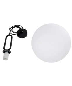 kelvo® BELLISSIMO KLV-101-0374 Κρεμαστό Φωτιστικό Οροφής για Λάμπα με Ντουί E27 AC 220-240V IP20 – Μαύρο Ματ & Λευκό – Μ30 x Π30 x Υ52cm