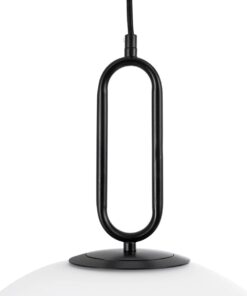 kelvo® BELLISSIMO KLV-101-0375 Κρεμαστό Φωτιστικό Οροφής για Λάμπα με Ντουί E27 AC 220-240V IP20 – Μαύρο Ματ & Λευκό – Μ40 x Π40 x Υ62cm