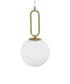 kelvo® BELLISSIMO KLV-101-0376 Κρεμαστό Φωτιστικό Οροφής για Λάμπα με Ντουί E27 AC 220-240V IP20 – Χρυσό Βούρτσας Πλατίνα & Λευκό – Μ20 x Π20 x Υ42cm