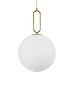 kelvo® BELLISSIMO KLV-101-0377 Κρεμαστό Φωτιστικό Οροφής για Λάμπα με Ντουί E27 AC 220-240V IP20 – Χρυσό Βούρτσας Πλατίνα & Λευκό – Μ30 x Π30 x Υ52cm