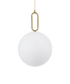 kelvo® BELLISSIMO KLV-101-0377 Κρεμαστό Φωτιστικό Οροφής για Λάμπα με Ντουί E27 AC 220-240V IP20 – Χρυσό Βούρτσας Πλατίνα & Λευκό – Μ30 x Π30 x Υ52cm