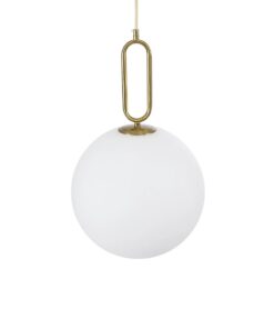 kelvo® BELLISSIMO KLV-101-0377 Κρεμαστό Φωτιστικό Οροφής για Λάμπα με Ντουί E27 AC 220-240V IP20 – Χρυσό Βούρτσας Πλατίνα & Λευκό – Μ30 x Π30 x Υ52cm
