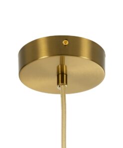 kelvo® BELLISSIMO KLV-101-0377 Κρεμαστό Φωτιστικό Οροφής για Λάμπα με Ντουί E27 AC 220-240V IP20 – Χρυσό Βούρτσας Πλατίνα & Λευκό – Μ30 x Π30 x Υ52cm