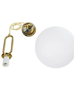 kelvo® BELLISSIMO KLV-101-0377 Κρεμαστό Φωτιστικό Οροφής για Λάμπα με Ντουί E27 AC 220-240V IP20 – Χρυσό Βούρτσας Πλατίνα & Λευκό – Μ30 x Π30 x Υ52cm