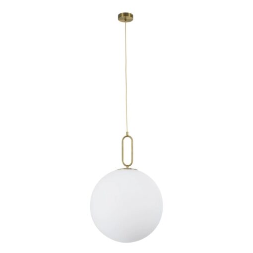 kelvo® BELLISSIMO KLV-101-0378 Κρεμαστό Φωτιστικό Οροφής για Λάμπα με Ντουί E27 AC 220-240V IP20 – Χρυσό Βούρτσας Πλατίνα & Λευκό – Μ40 x Π40 x Υ62cm